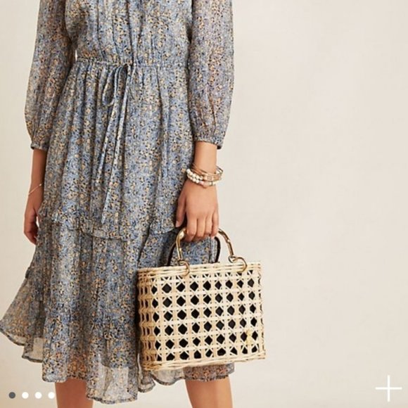 NWT ANTHROPOLOGIE Kira Metallic Peasant Dress - Picture 6 of 8